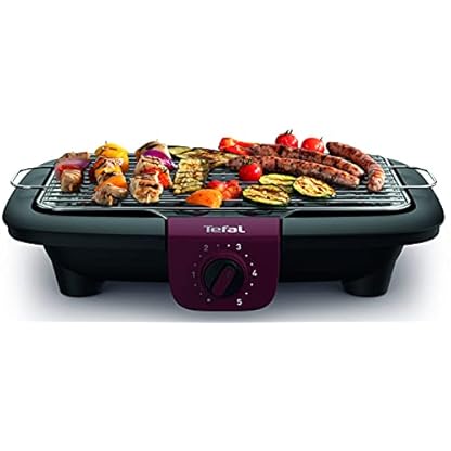 Tefal Easygrill Adjust Red Elektrogrill, 2300 Watt Tischgrill, 870 cm² Grillfläche, einfache Reinigung, Grillrost und Tropfschale spülmaschinenfest, vollständig zerlegbar, schwarz/burgunderrot, BG90E5 – Bild 4