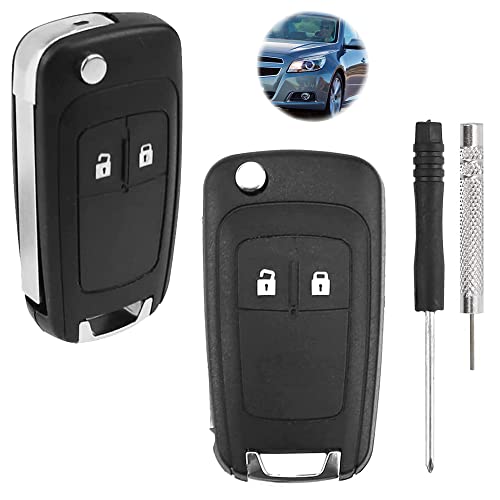 2-Tasten-Auto-Schlüsselgehäuse für die Fernbedienung. Kompatibel mit Aveo, Matiz, Cruze, Captiva, Spark, Orlando, Trax und Vauxhall Astra, Insignia, Vectra. (2er Pack)