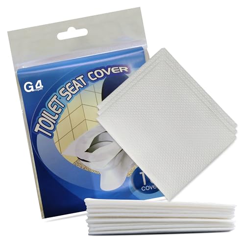 G4GADGET 10PCS Disposable Toilet Seat Covers Flushable & Biodegradable for Kids & Adults Travel-Friendly Public Restroom Protector Ideal for Camping Airplane and Potty Training