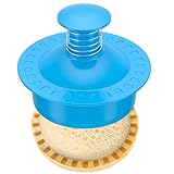 Sandwich Cutter and Sealer Round Cut and Seal Sandwich Maker, Crustless Peanut Butter & Jelly Sandwich Cookie Cutter-Blue Round