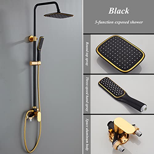 Ensemble de douche mural avec pommeau pluie 8" et douchette 3 jets - 4