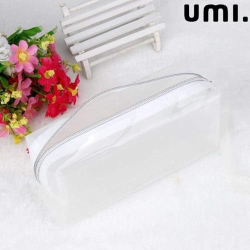 Image of Amazon Brand - Umi Clear Pencil Pouch PVC Large Pencil Case Zippered Waterproof Stationery Pouch for Students Yellow,Pencil Case,Office Supplies (Transparent)