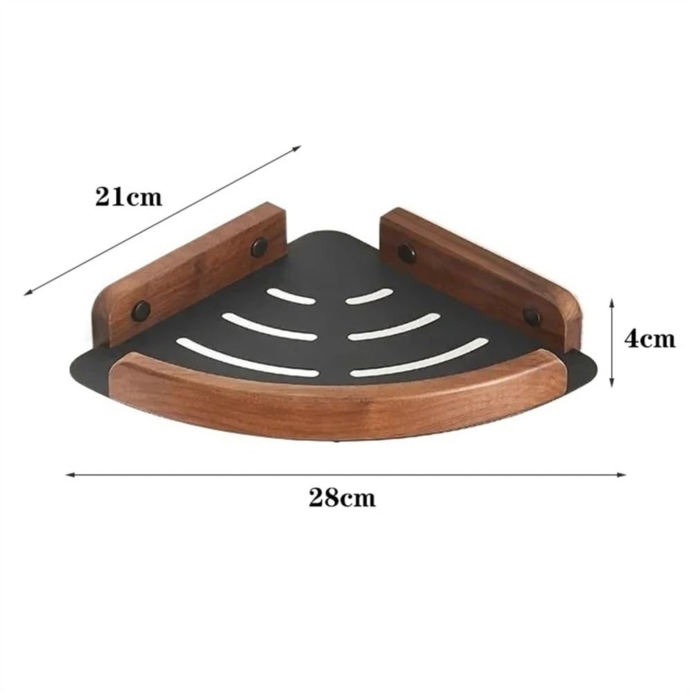Organizador Ducha Estante de ducha de esquina, estante de ducha de esquina montado en la pared con barandilla de madera, organizador de ducha triangular de lujo ligero for baño y cocina Estante Ducha(