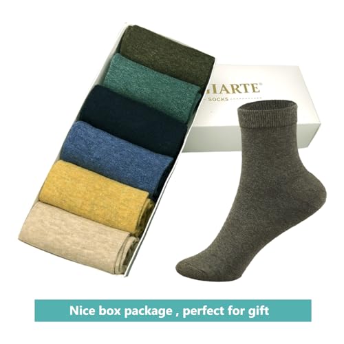 Image of MAGIARTE Womens Mini Crew Cotton Socks,6 Pairs