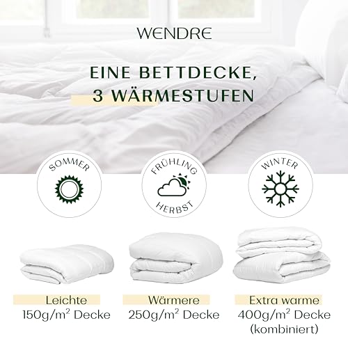 WENDRE 4 Jahreszeiten Bettdecke 135x200 – 2-teiliges Set, 150 + 250 GSM – Ansicht 2