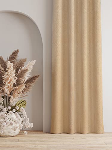 Image of Homefab India Pack of 2 Velvet Window Curtains - 5 feet, Cream