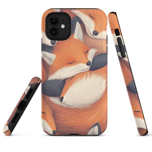 HYPESTYLE Foxes Phone Case Compatible with iPhone 16 15 14 13 12 Compatible with Samsung Galaxy S25 S24 S23 FE S22 Plus Dual Layer Sturdy Shockproof Full Protection with Mag-Safe