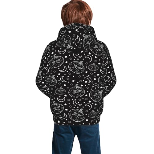 Halloween Moody Pumpkin Kid Hoodies Boys Sweatshirts Girls Pullover with Pocket4