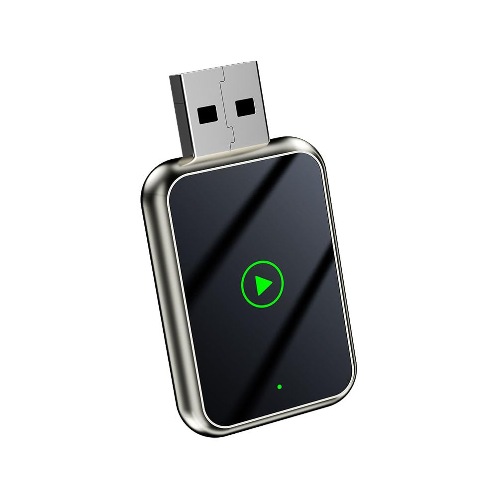 GTALIJHN Wireless CarPlay Adapter For Audi Q2 Q3 Q4 Etron Q5 Q7 Q8 8U, 2-in-1 CarPlay Converter, CarPlay Dongle, Plug Play Fast Connection Car Accessories,Gold