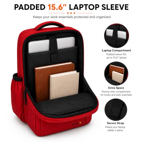 Image of CARAMBA CARRYMATE 26.5L Overnighter Laptop Backpack | Water Resistant Travel Bag with 15.6 inch Padded Laptop Sleeve, Trolley Strap & Dual Compartments for Office, Business, College Men & Women