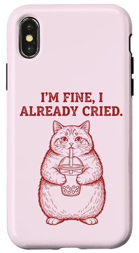 I'm Fine I Already Cried Funny ����ȔL �X�}�z�P�[�X iPhone X/XS �p