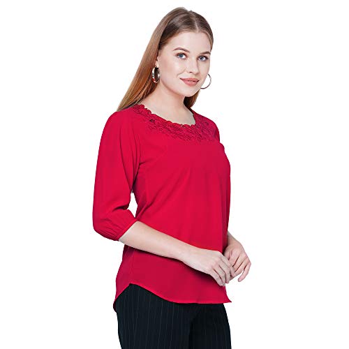 Image of GO-4 IT Women's Top with Cutwork Embroidery in Neck