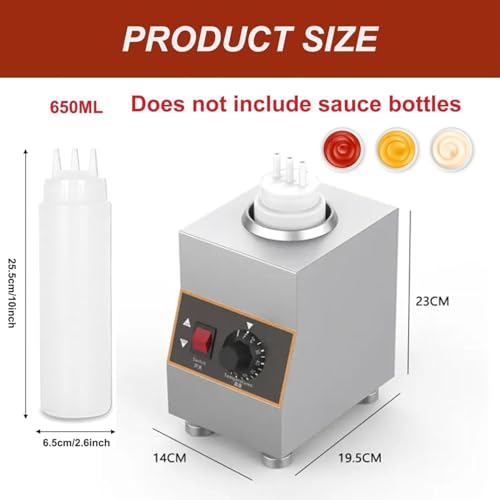 Chauffeur électrique de sauce 650ml et distributeur de fromage 30-85°C - 6