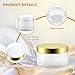Entjor 24 Pack 4 Oz Plastic Containers with Gold Lids, Clear Empty BPA Free and Refillable Cosmetic Jars Travel Containers for Creams, Lotion, Bath Salts, Sugar Scrub, Slime, Lip Scrub, Makeup