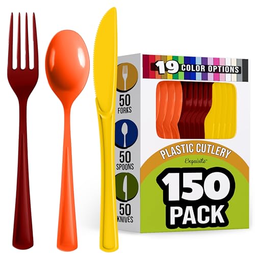 Thanksgiving-Plastic-Silverware-Heavy-Duty-150-Pcs-Thanksgiving-Plastic-Cutlery-Sets-Utensil-Sets-50-Of-Each-Forks-Knives-Spoons-Disposable-Cutlery-Set-Flatware-Set-For-Party-Supplies-Exquisite Thanksgiving Plastic Silverware Heavy Duty 150 Pcs Thanksgiving Plastic Cutlery Sets Utensil Sets 50 Of Each Forks Knives Spoons Disposable Cutlery Set Flatware Set For Party Supplies Exquisite