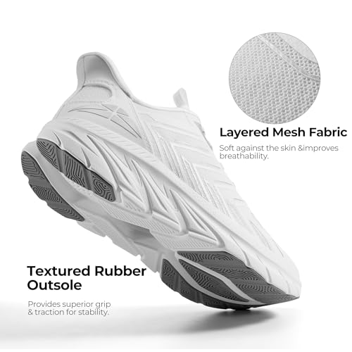 Image of ALLSWIFIT Mens Slip On Walking Shoes Running Sneakers | Comfortable, Tennis, Breathable, Non Slip, Cushion, Lightweight, Athletic, Gym, Workout, Cross Training, Fashion
