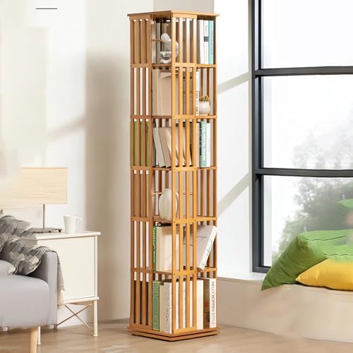 Bibliothèque Rotative HOMCOM 4 Niveaux - 16 Casiers - Rangement Pratique Pour Salon, Bureau Ou Chambre - Blanc