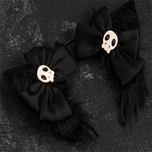 Skull Bowknot Cat Ear Rose Headbands Hair Hoop Hair Band Hair Clips For Women Girls Gothic Lolita Punk Hair Accessories (Skull Hair Hoop) #TOP4