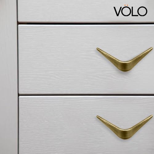 Image of VOLO V knobs for Drawers and cabinets for Home /Kitchen /Offices and Hotels - Versatile Solution for Home, Hotel, and Office Doors (Antique Brass, 6)