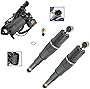 TRQ Air Ride Suspension Compressor with Dryer & Rear Shock Absorber 3 Piece Kit Set for 2007-2014 Cadillac Escalade / 2007-2014 Chevy Suburban/Tahoe/Avalanche/GMC Yukon New