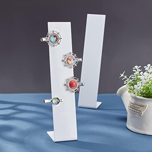 PandaHall 8 Inch Hair Clip Stand Holder, Acrylic Jewellery Storage Rack 6pcs L-Shaped Hairpin Organizer Stand Holder Barrette Display Stand Holder Hair Decoration for Teen Women Merchant