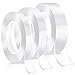 Doppelseitiges Klebeband Extra Stark 9M, JatilEr Klebeband Doppelseitig Keine Spurenentfernung, Doppelseitiges Klebeband Transparent 3 Stk, Nano Tape Hitze Feuchtigkeitsbeständig 10/20/30 MM