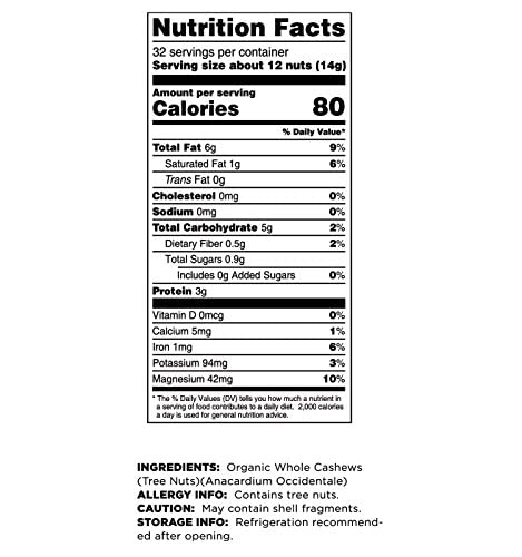 Terrasoul Superfoods Organic Raw Whole Cashews 3Lb Bundle (1-1Lb 1-2Lb Resealable Packages) #TOP3