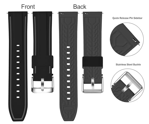 Image of TIMEWEAR 22 mm Silicone Strap With Quick Release Pin Sidebar, Compatible with Boat Xtend, Noise Colorfit, Fireboltt, Samsung Gear, All Watches & Smart Watches with Lug Width 22mm