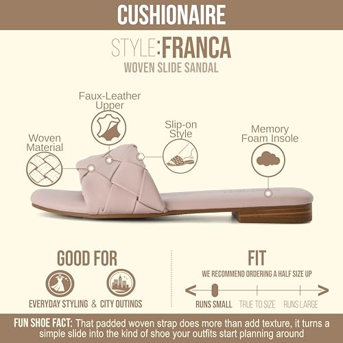 Sandale à glissière Franca CUSHIONAIRE à semelle mémoire de forme 39
