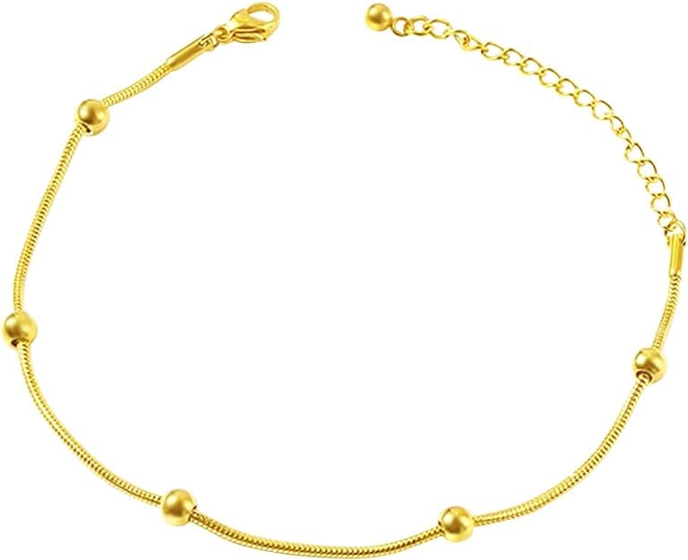 El Regalo 1 PC Stainless Steel Anklet- Anti Tarnish, Waterproof One Leg Fancy Anklets for Girls & Women (Minimalist Beads Anklet) (B0CWZ8FG9Q) Amazon Price History, Amazon Price Tracker