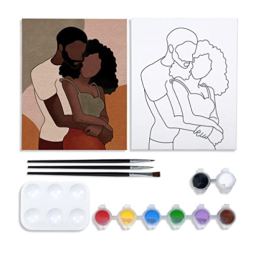 Nuberlic Canvas Painting Kit Pre Drawn Canvas for Painting for Adults Valentine‘s Day Gift Sip and Paint Party Supplies for Couples Love Theme Date Night 8x10inches
