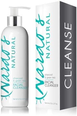 Nardo's Natural Facial Cleanser - All Natural Daily Face Wash for Women with Vitamin C, Activated Charcoal & Green Tea - Gentle Face Cleanser for Men - Gentle Cleaner for Dry, Acne Prone Skin