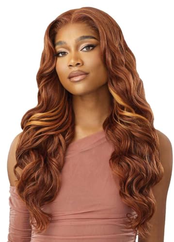 Perruque cheveux humains 5x5 closure Outre boucles longues 61cm couleur noir de jais 1