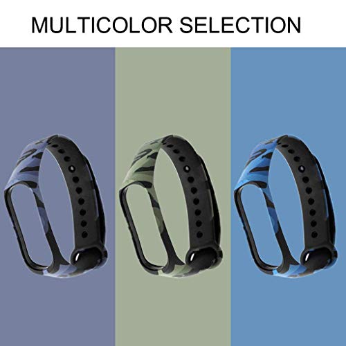 Image of Replacement Silicone Camouflage Army Style Band Strap For Xiaomi Mi smart Band 4 and Mi smart Band 3(Device Not Included) (Green+Blue+Grey)