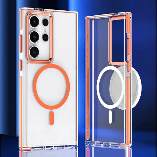 Étui magnétique Samsung S23 Plus orange pour voyage et voiture