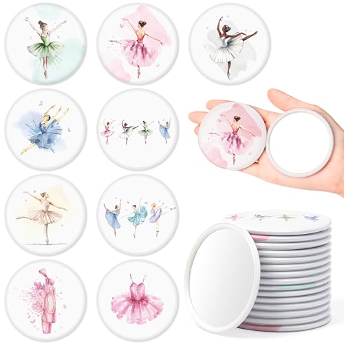 Y1tvei Ballerina Compact Mirrors Bulk- 36 Pcs Dance Recital Gifts for Girls