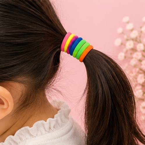 Image of Mini Rubber Bands for Hair Small Elastic Hair Ties for Girls Women Kids Hair Styling (Pack Of 25)
