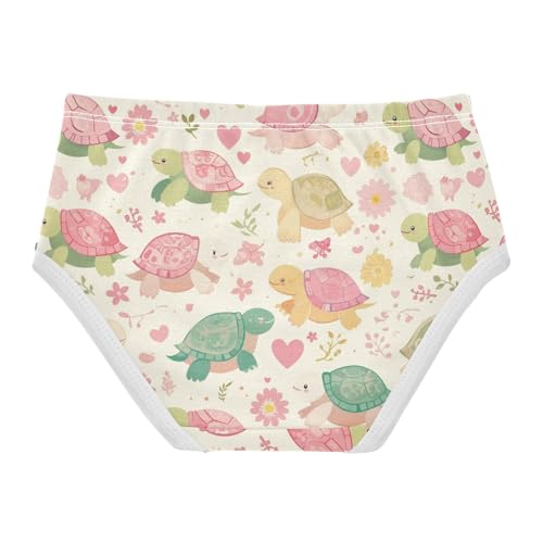Wusikd Turtles Girls' Underwear Cotton Flowers Hearts Girls Briefs Soft Toddler Underwear 2T2