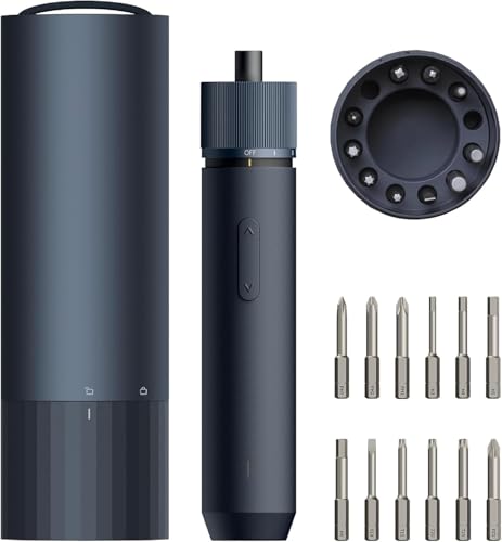 HOTO Juego de Destornillador Eléctrico 3.6V Inalámbrico, 4 N.m de Par, 12 Puntas de Acero S2, Luz LED, Kit de Herramientas para Reparación de Computadoras y Montaje de Muebles - O1 Pro