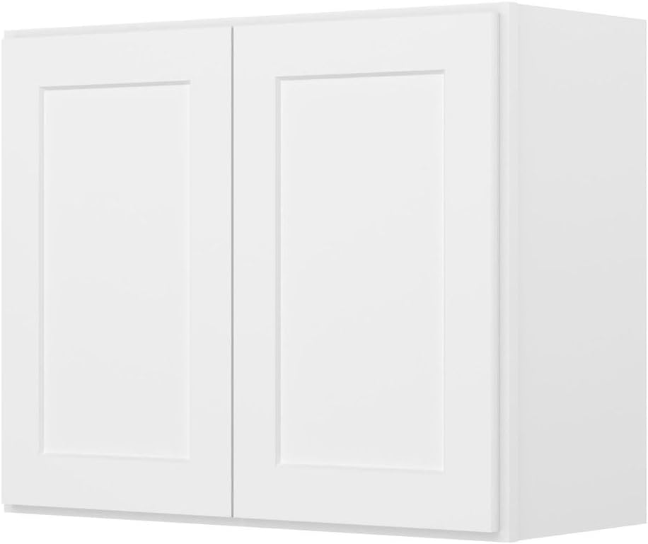 Furinno Shaker Wall Kitchen Cabinet 2-Doors, Ready to Assemble, 12 D x 30 W x 24 H, White