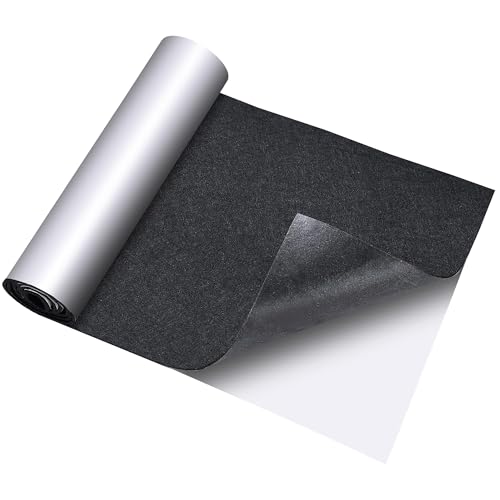 TORVEN Filc Samoprzylepny w Roli Czarny – Gruba Taśma Filcowa 30/40/50/60 cm, Elastyczny & Antypoślizgowy & Wyciszający, Filc do Mebli, Szuflad, Kampera, Majsterkowania (30 × 150 cm)