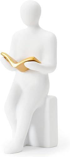 Estatua de pensador de libros de lectura para biblioteca de estudio, estantería de lectura, decoración de rincón de lectura, lector de libros,