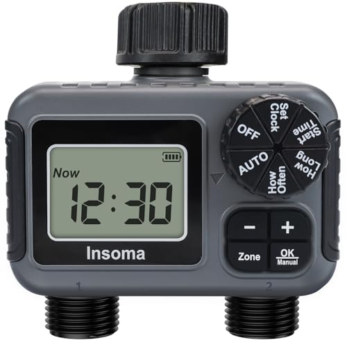 Insoma 2-Zone Sprinkler Timer, Programmable Garden Hose