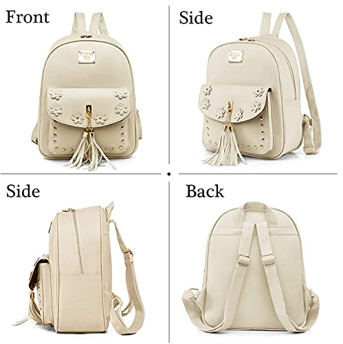 Image of floki Fashion Girls 3-PCS Fashion Cute Mini Leather Backpack sling & pouch set for Women