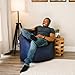 Big Joe Milano Bean Bag Chair for Kids, Teens, Adults, Durable Easy-Clean Navy Smartmax, Nylon Polyester Blend, Lightweight Seat for Reading Nook and Gaming, 2.5 Foot Refillable