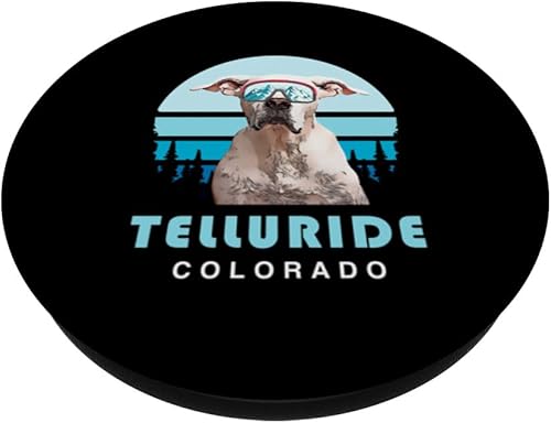 Miniatura 2 de Dogo Argentino Winter Ski Telluride Colorado Dog Lover PopSockets Standard PopGrip