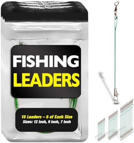 Fishing Leaders with Swivels Assortment – Fishing Leader Line for Fishing Rigs Saltwater &amp; Freshwater – Steel Swivels and Strong – Fishing Tackle