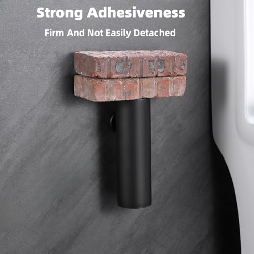 Image of Wall Mounted Brush,Round Toilet Brush with Metal Handle Holder,304 Stainless Steel Toilet Bowl Brush and Holder Set for Toilet and Bathroom Cleaning (Matt Black)