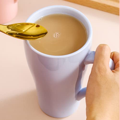 Taza de cerámica azul claro 500ml con colador y tapa miniatura 7