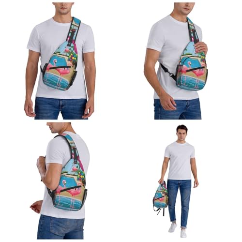 Bolso cruzado casual para hombres y mujeres negro miniatura 7